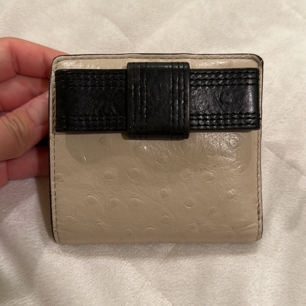 Kate Spade Bow Serenade Valencia Road Grace Ostrich Textured Leather Snap Wallet